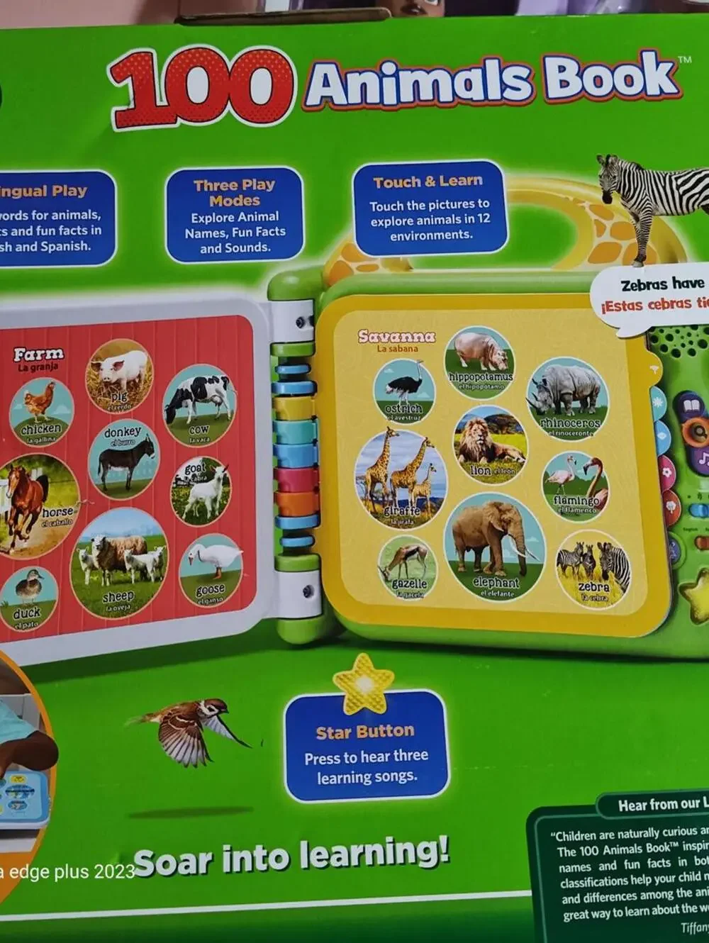 Leap Frog Learning Friends 100 Words Electronic Kids Book New English & Spanish